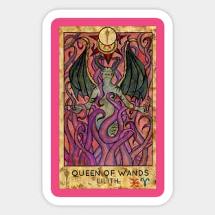 Queen Of Wands. Minor Arcana Tarot Card. Sticker